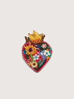TROVELORE Flaming Heart Broche
